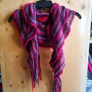 Pink multi color scarf